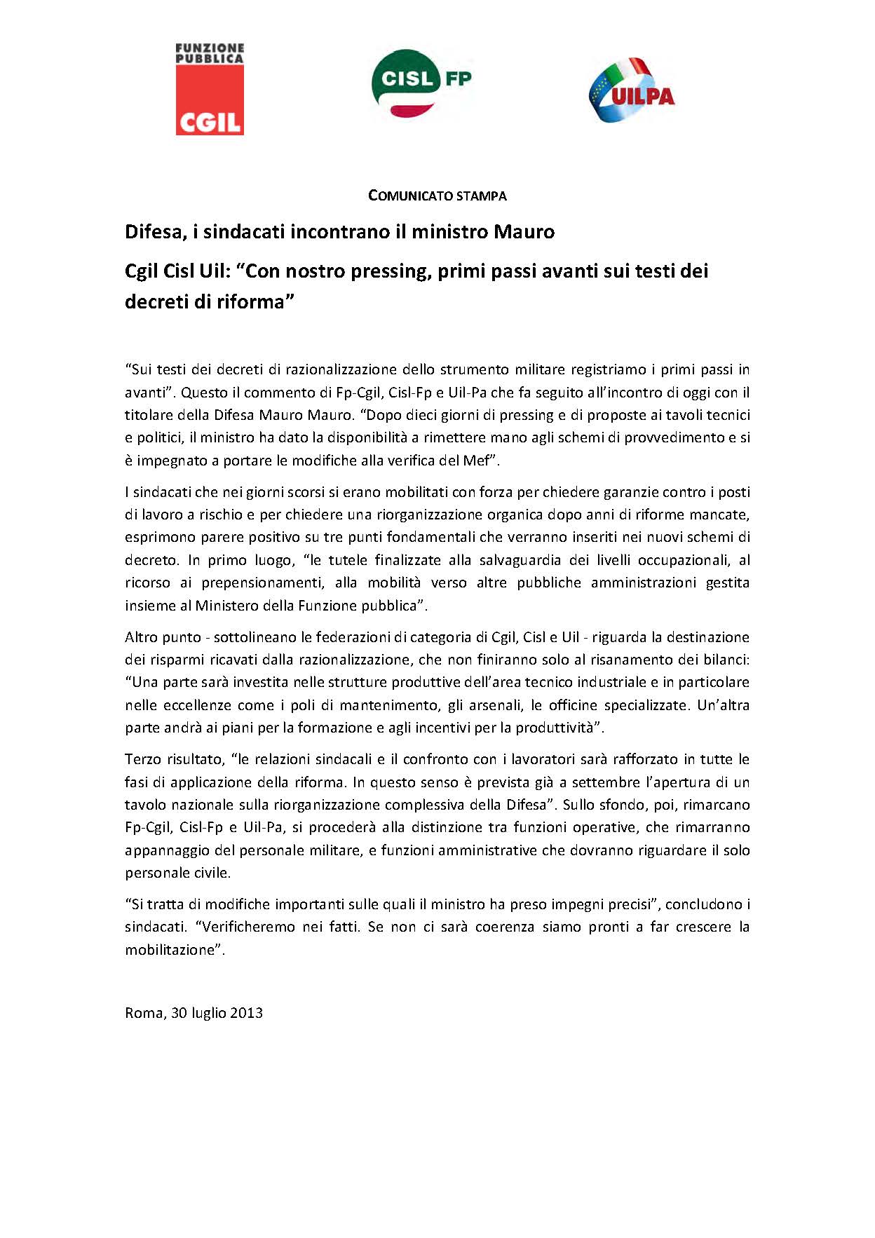 2013-07-30_comunicato_unitario_difesa